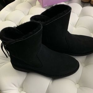 UGG black leather boots size 9.5